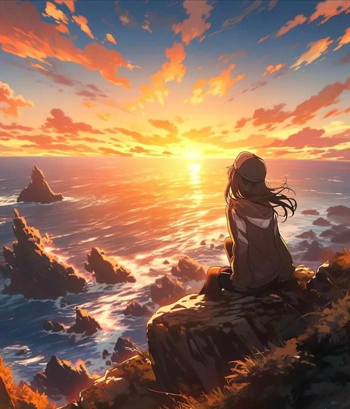 những hình ảnh bầu trời hoàng hôn anime