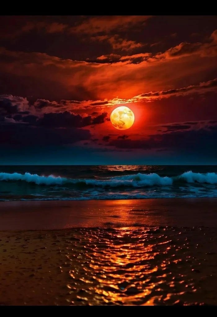 hình ảnh bầu trời hoàng hôn trên biển cực đẹp