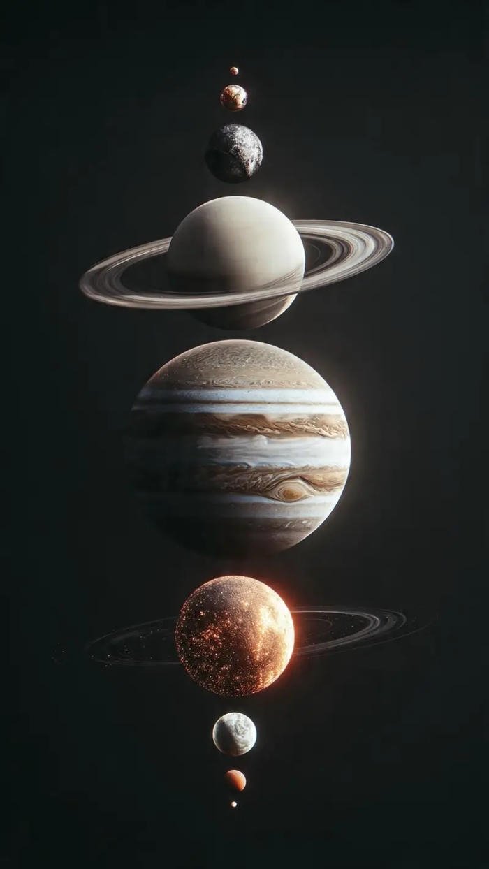 ảnh các hành tinh trong hệ mặt trời 3d cực nét