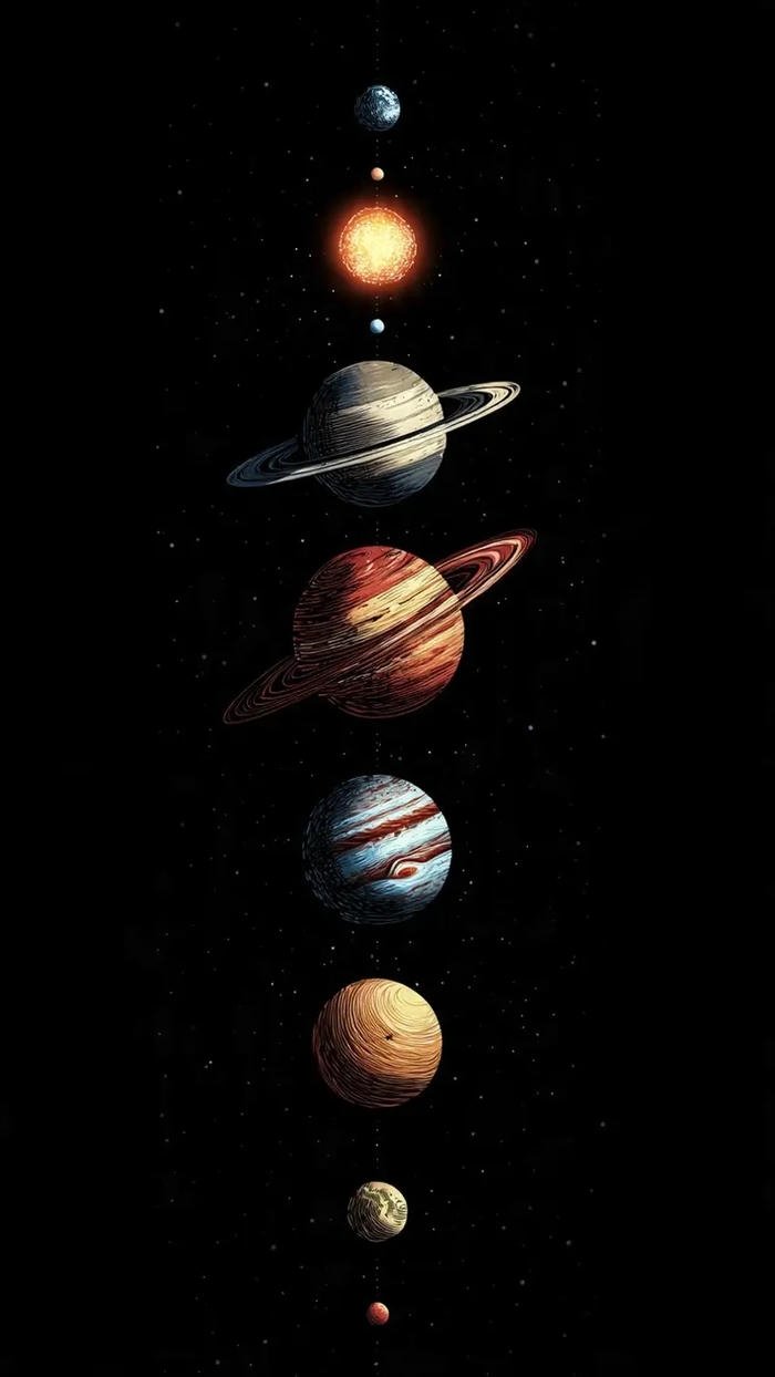 hình 4K các hành tinh trong hệ mặt trời