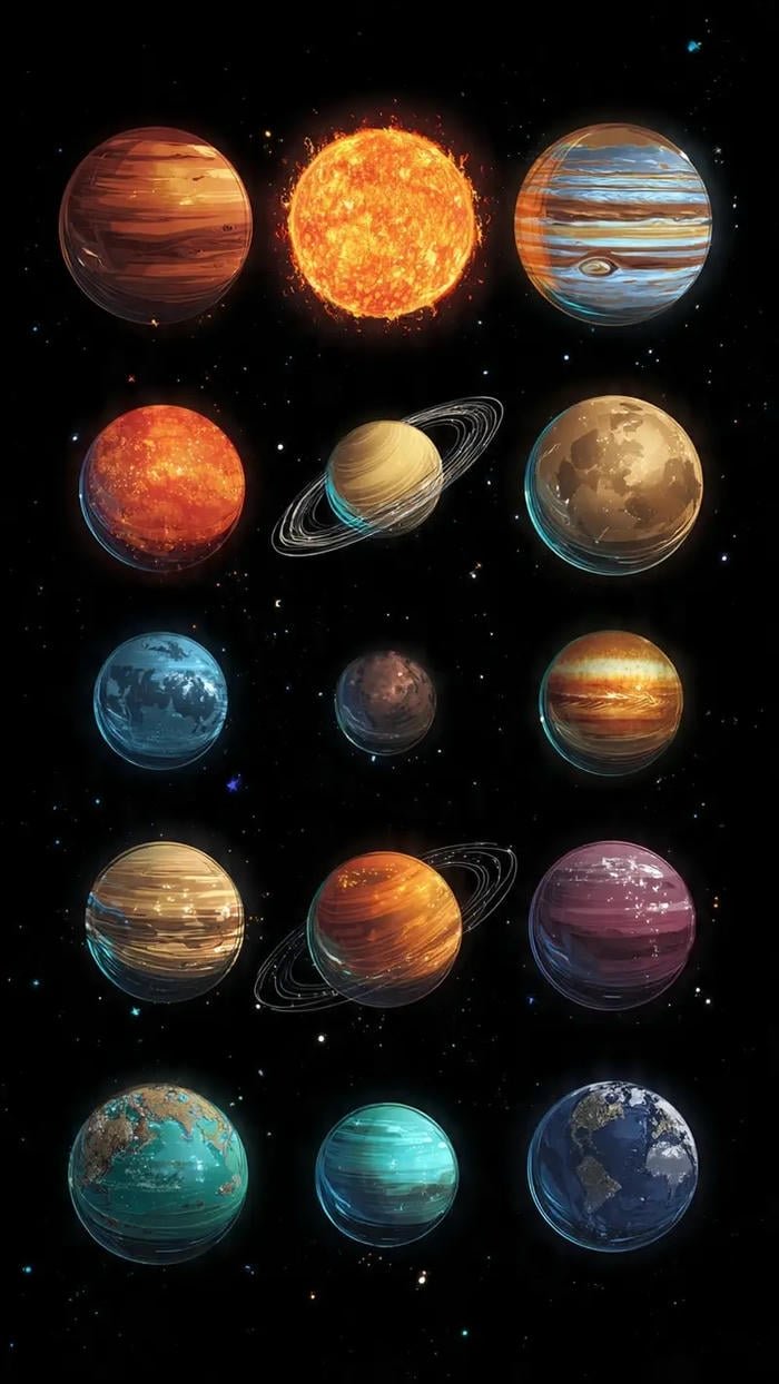 hình ảnh trực quan các hành tinh trong hệ mặt trời