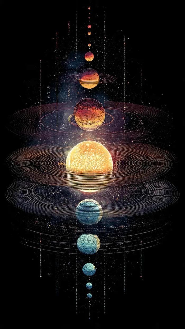 hình ảnh các hành tinh trong hệ mặt trời vẽ