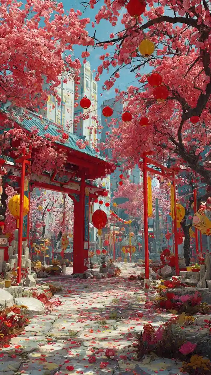 hình ảnh lễ hội mùa xuân 3d