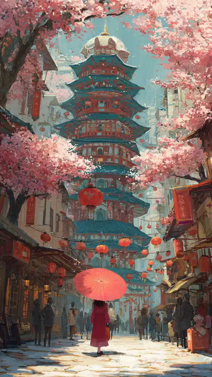 hình ảnh lễ hội mùa xuân cực chill