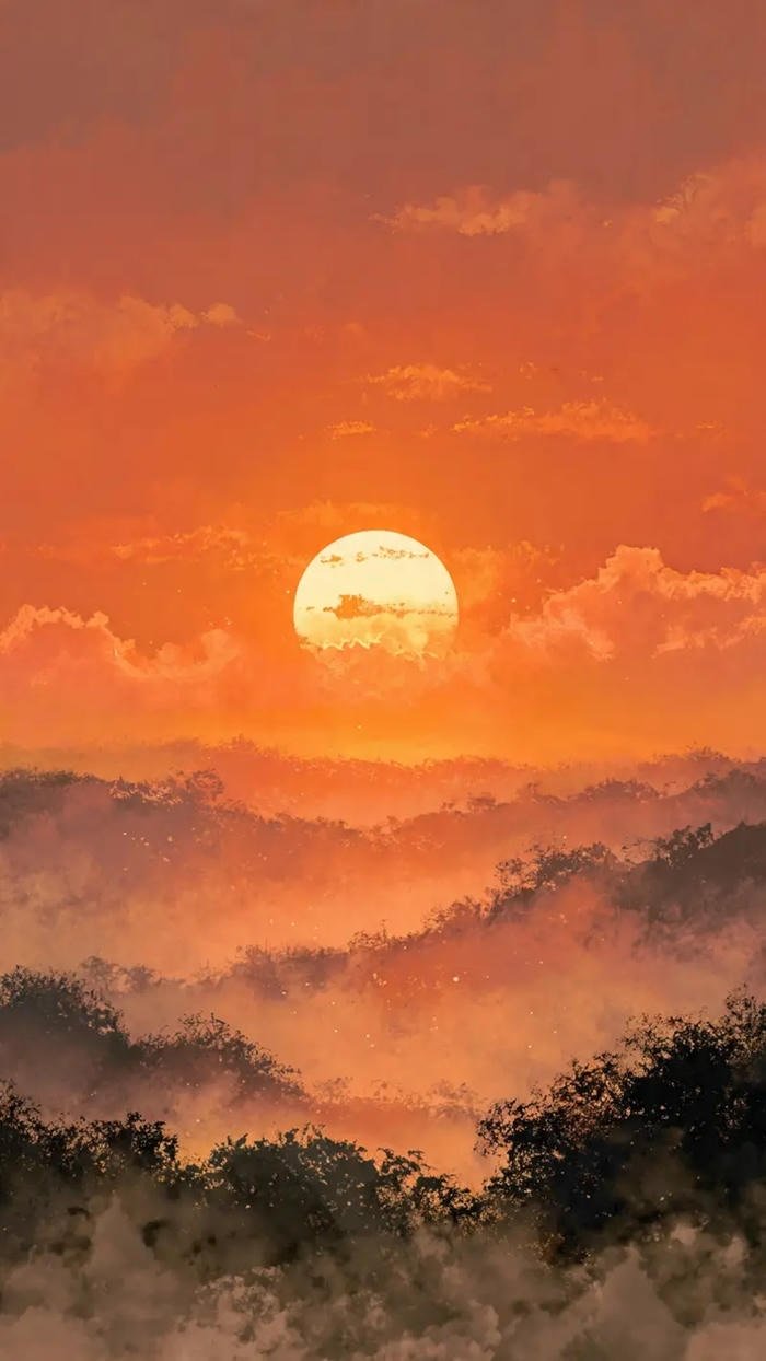 hình ảnh vẽ mặt trời mọc đẹp