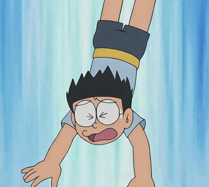Ảnh Nobita buồn khóc bị ngã