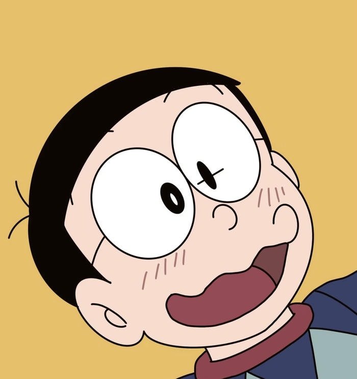 Hình Nobita cute đỏ mặt