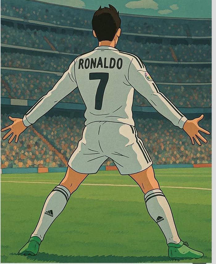 Hình Ronaldo anime cá tính mạnh