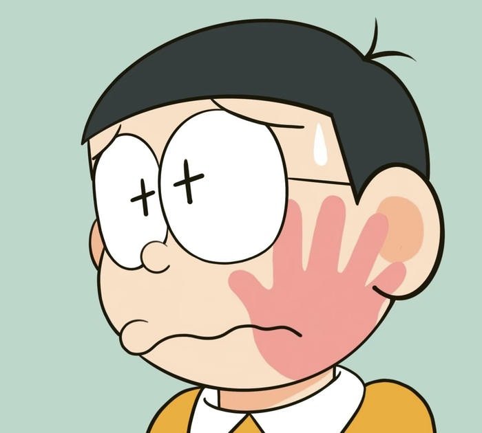 ảnh Nobita buồn bị tát