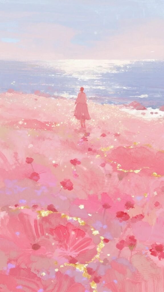 ảnh nền hồng pastel đáng yêu