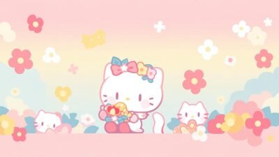 ảnh nền máy tính hello kitty cute