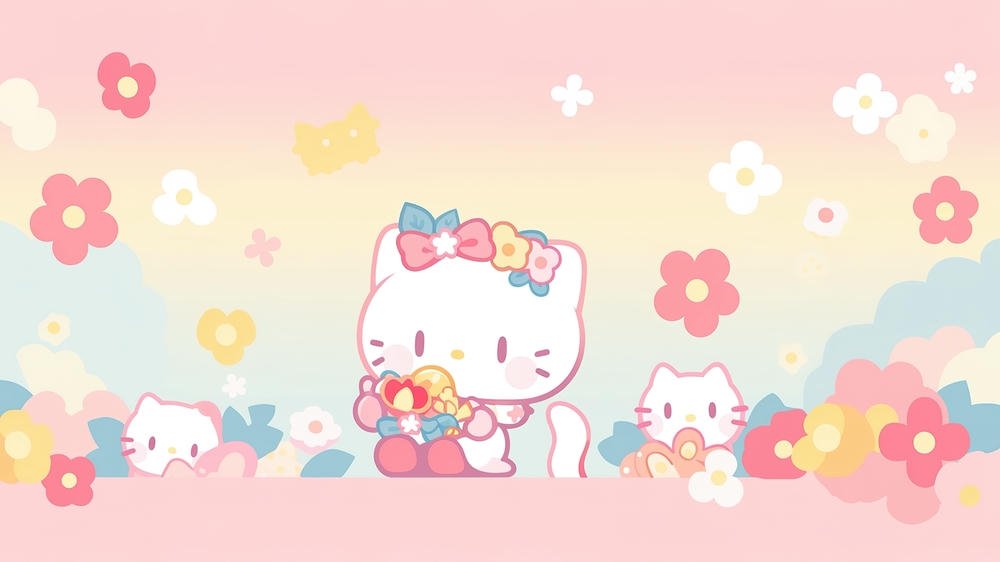 ảnh nền máy tính hello kitty cute