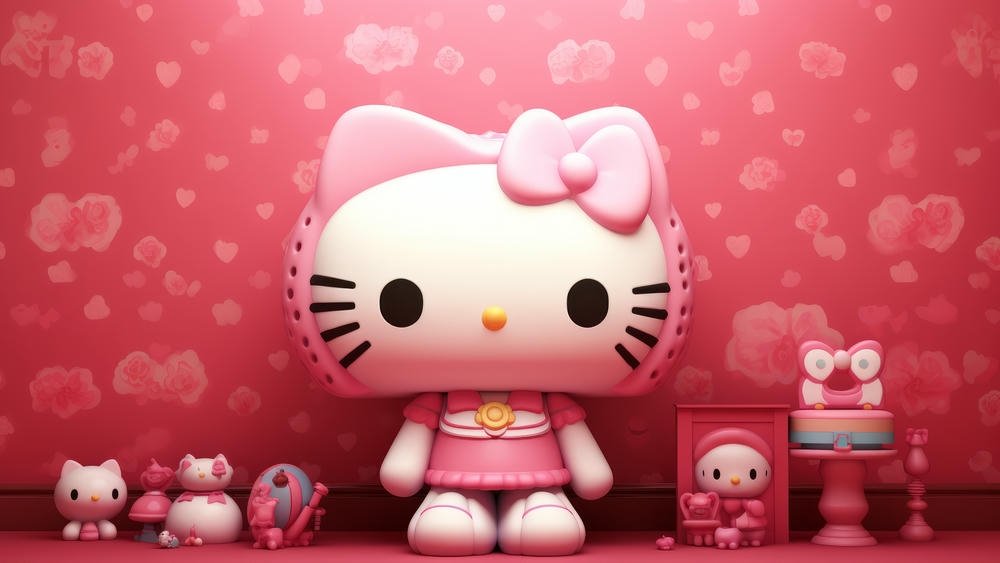ảnh nền máy tính hello kitty hồng