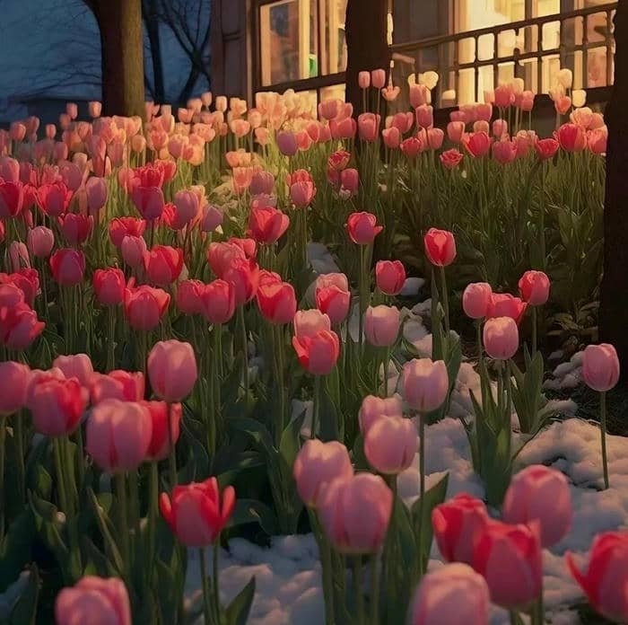 avatar hoa tulip hồng đẹp mắt