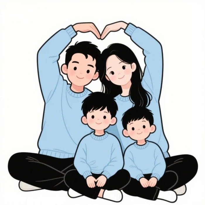 avatar nhóm 4 người chibi