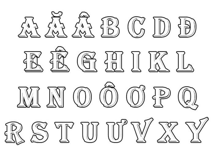 bảng chữ cái tiếng việt để bé tô màu