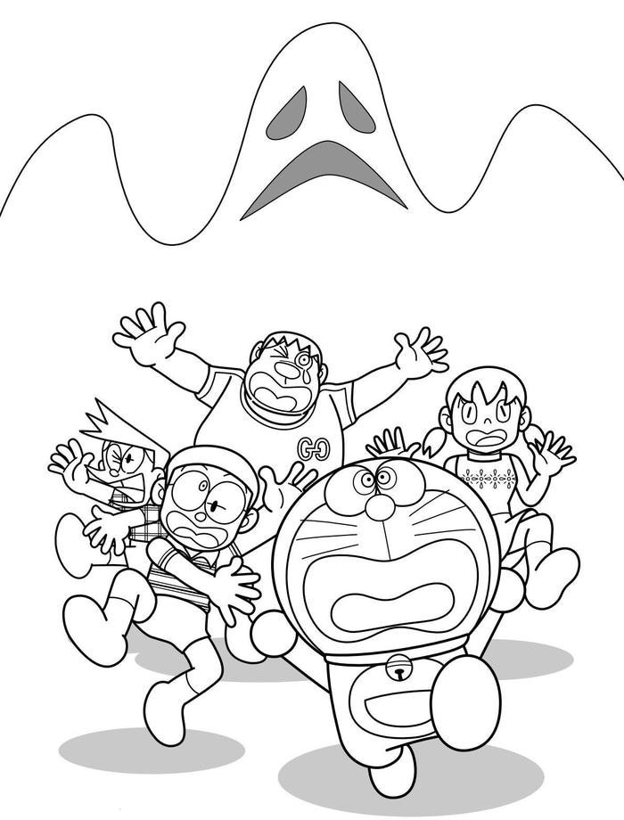 bức tranh tô màu doremon