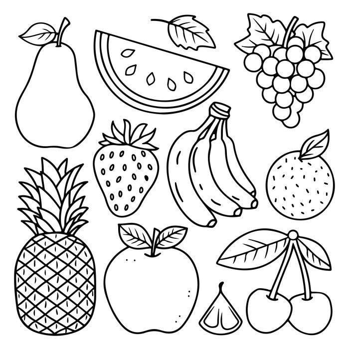 bức tranh tô màu hoa quả