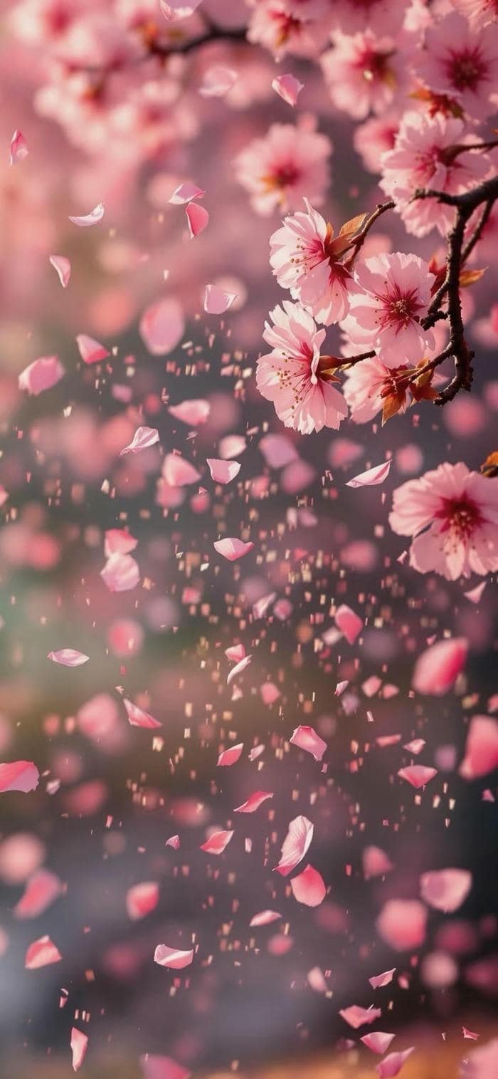 các hình nền hoa anh đào rơi