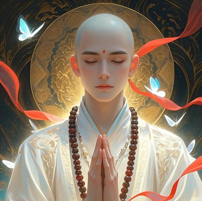 chú tiểu chắp tay