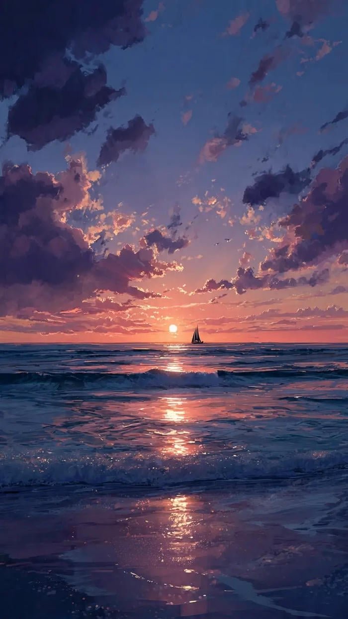 hình ảnh biển hoàng hôn buồn