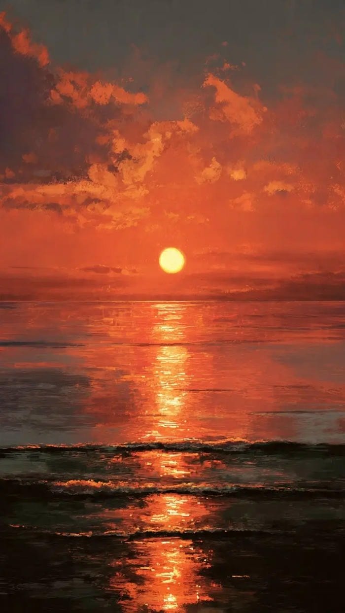 hình ảnh biển hoàng hôn cô đơn