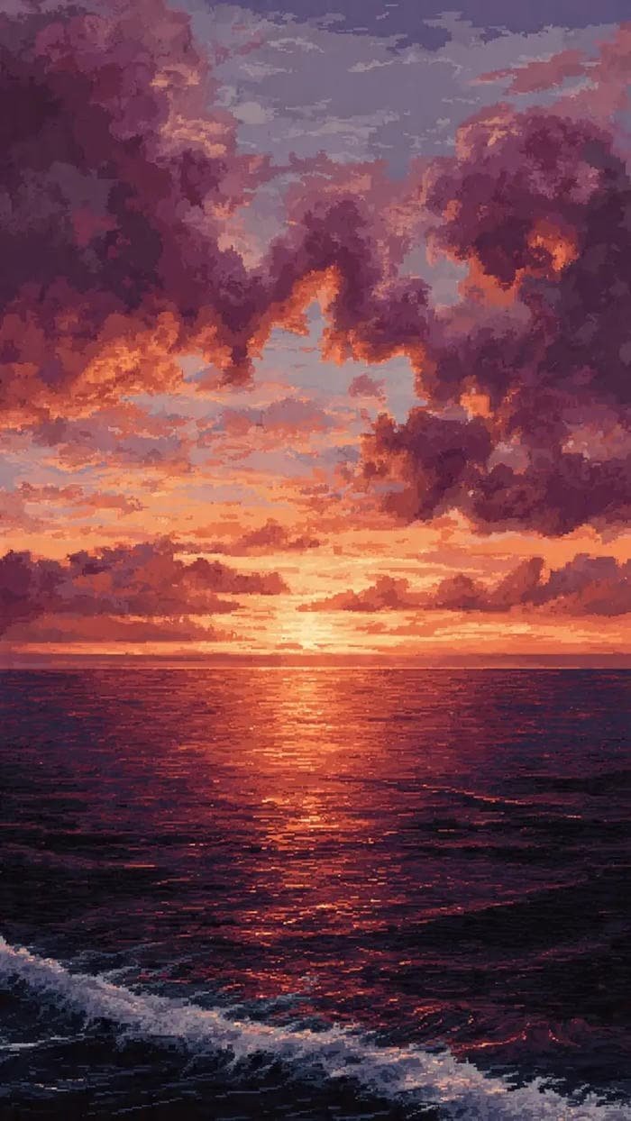 hình ảnh biển hoàng hôn đăng facebook