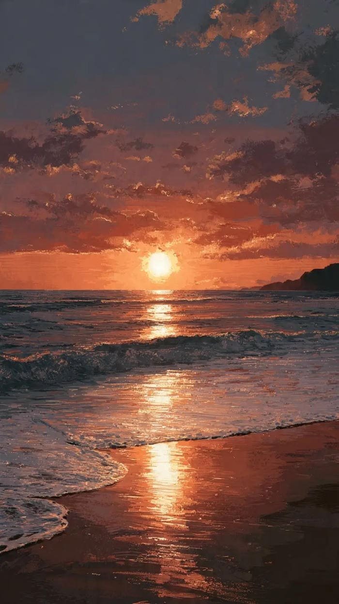 hình ảnh biển hoàng hôn nghệ thuật