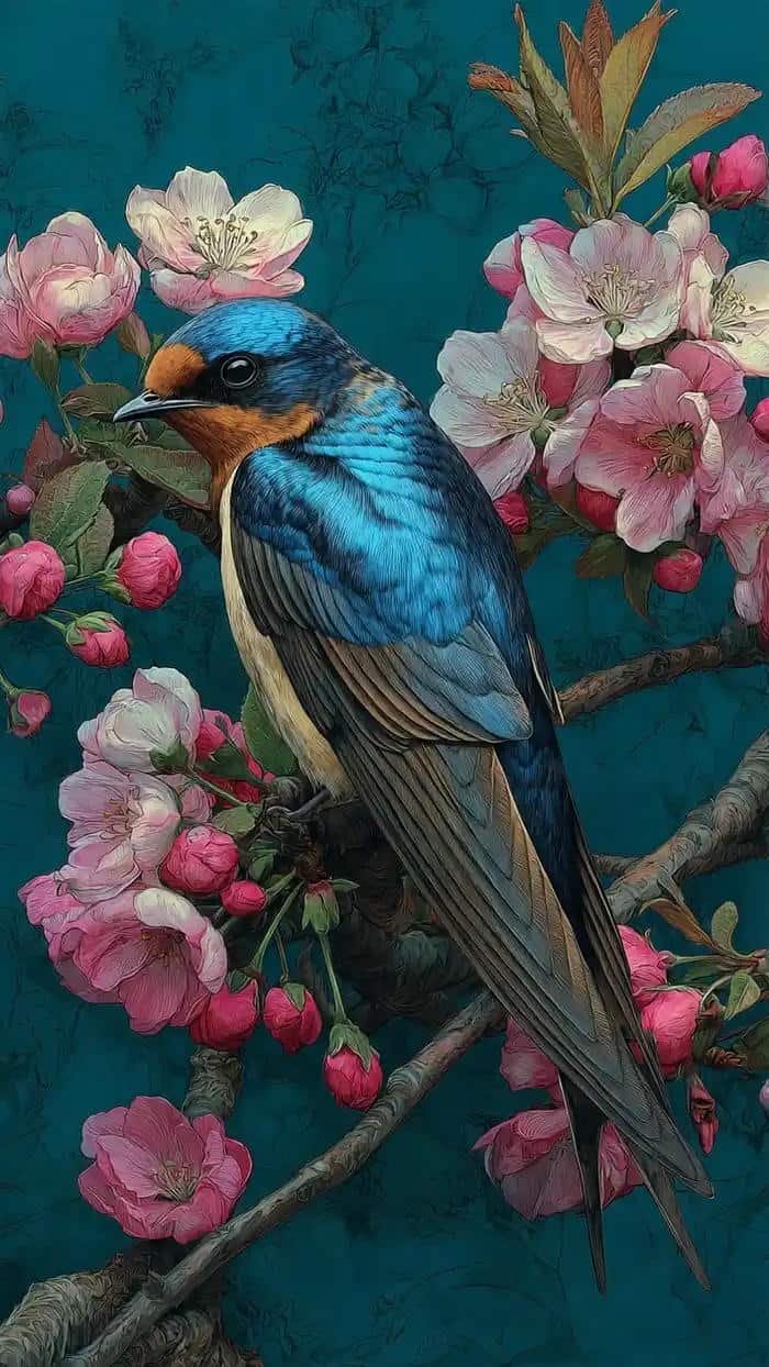 hình ảnh chim én mùa xuân 3d