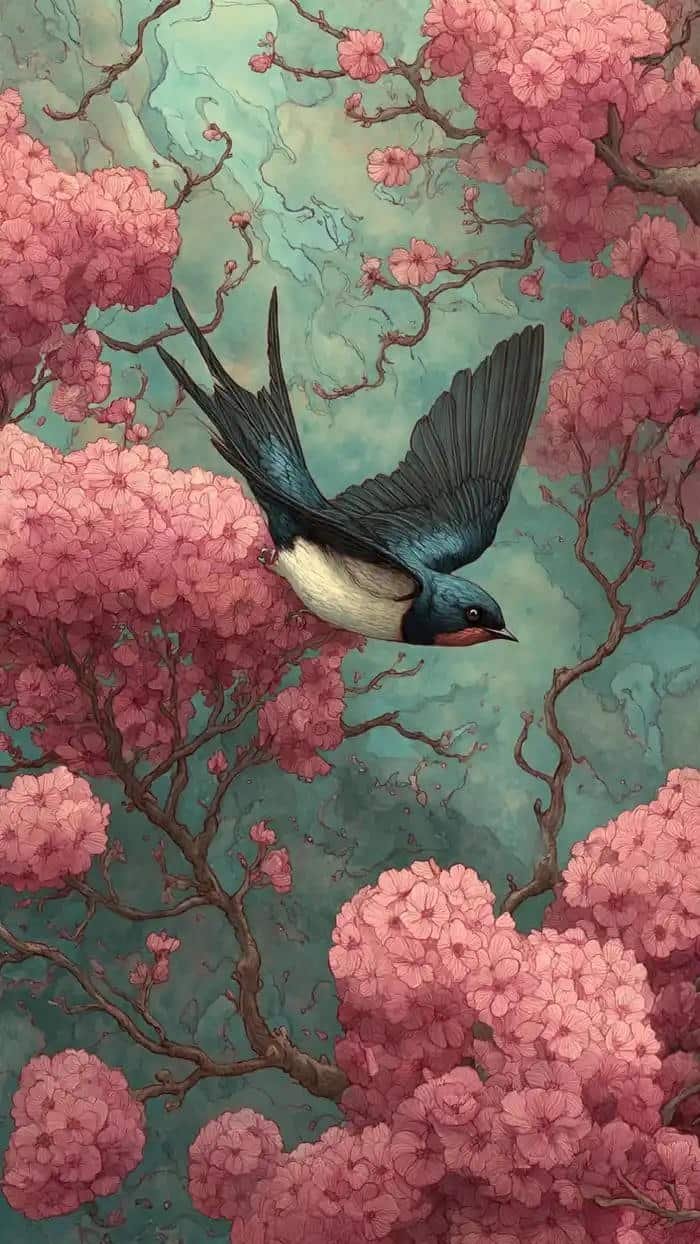 hình ảnh chim én mùa xuân 4k bay lượn