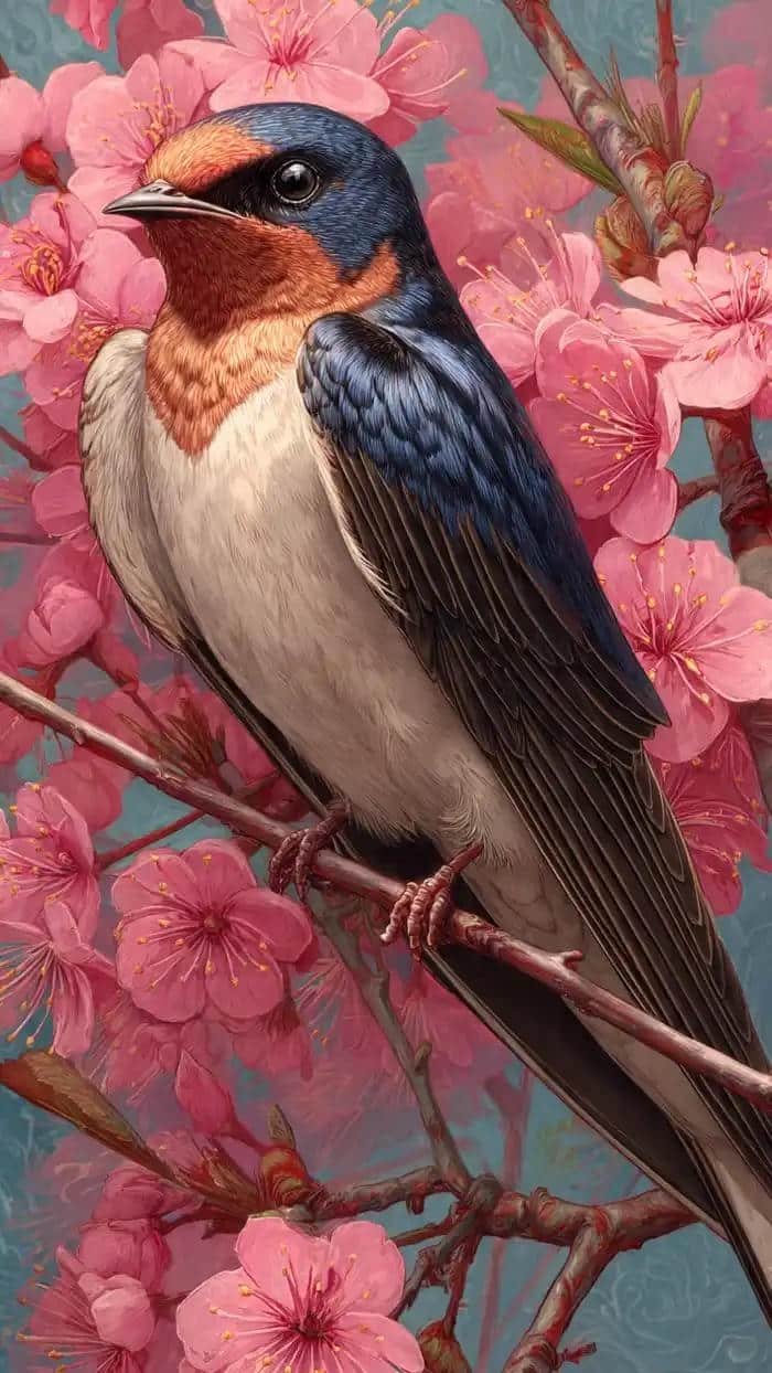 hình ảnh chim én mùa xuân bay lượn