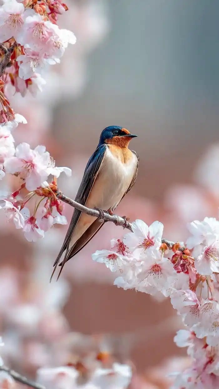 hình ảnh chim én mùa xuân bình yên