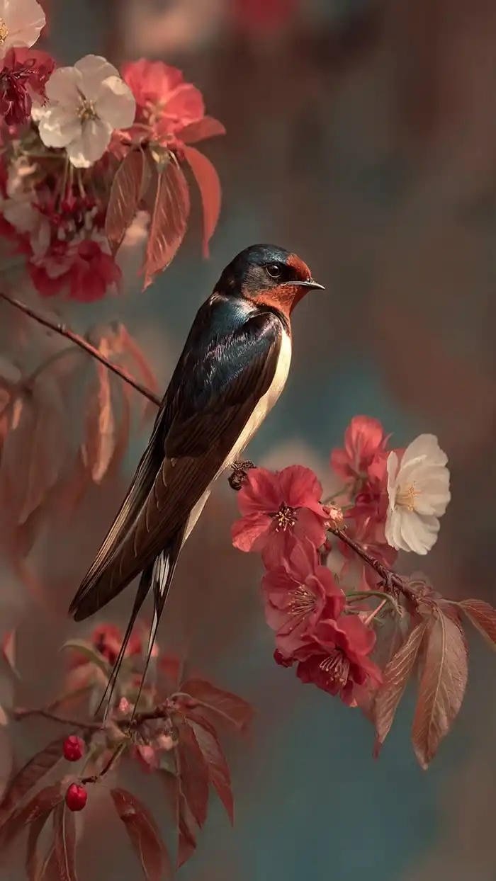 hình ảnh chim én mùa xuân mang may mắn