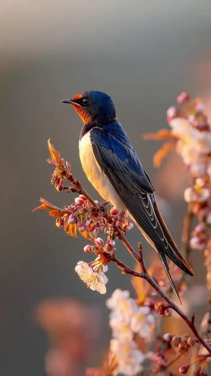 hình ảnh chim én mùa xuân rộn ràng