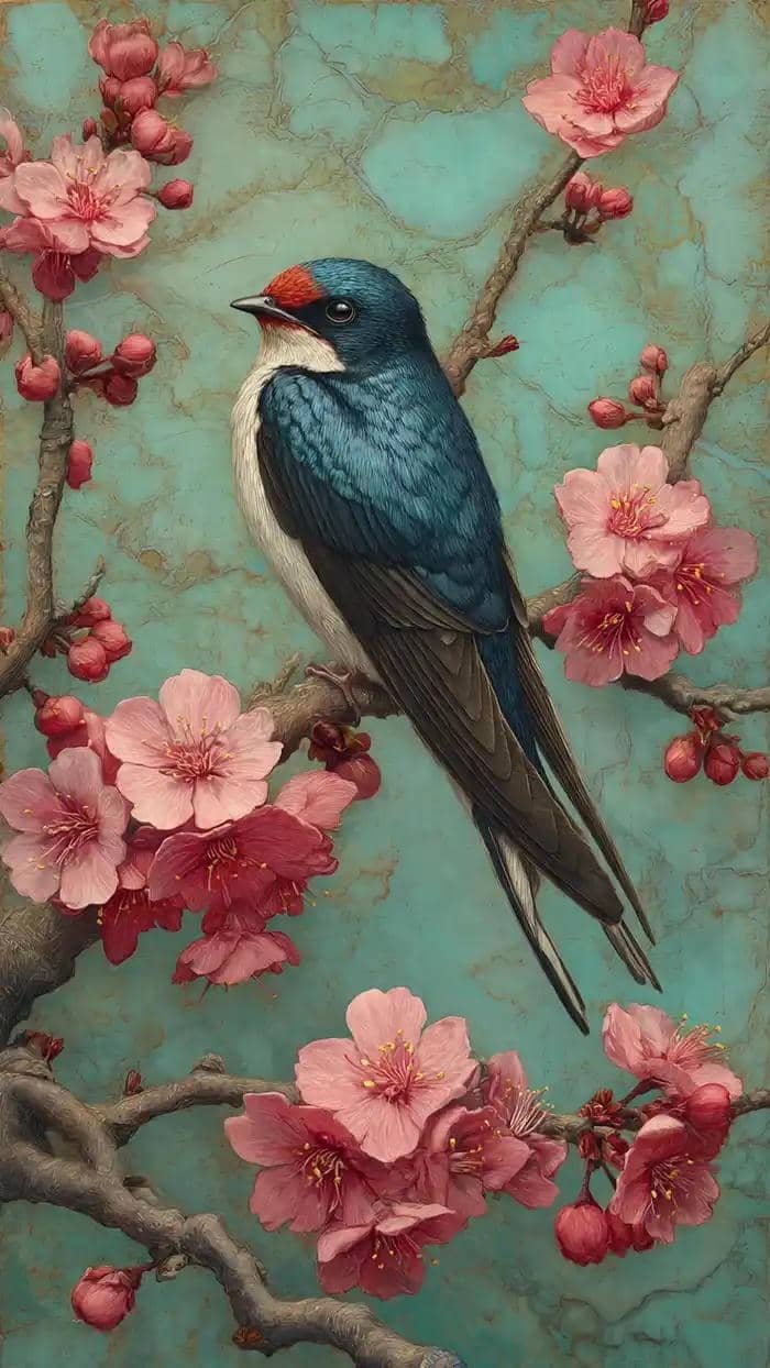 hình ảnh chim én mùa xuân yên bình