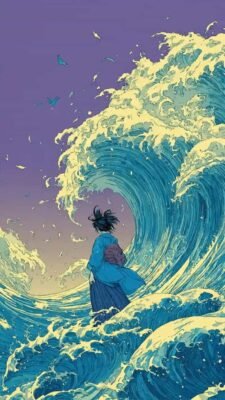 hình ảnh sóng biển anime cực đẹp