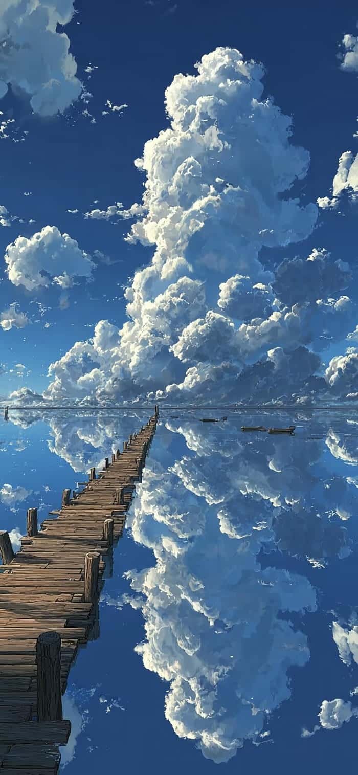 hình nền bầu trời phản chiếu