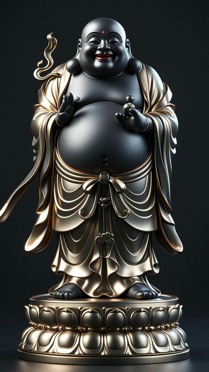 hình nền điện thoại phật di lặc màu vàng