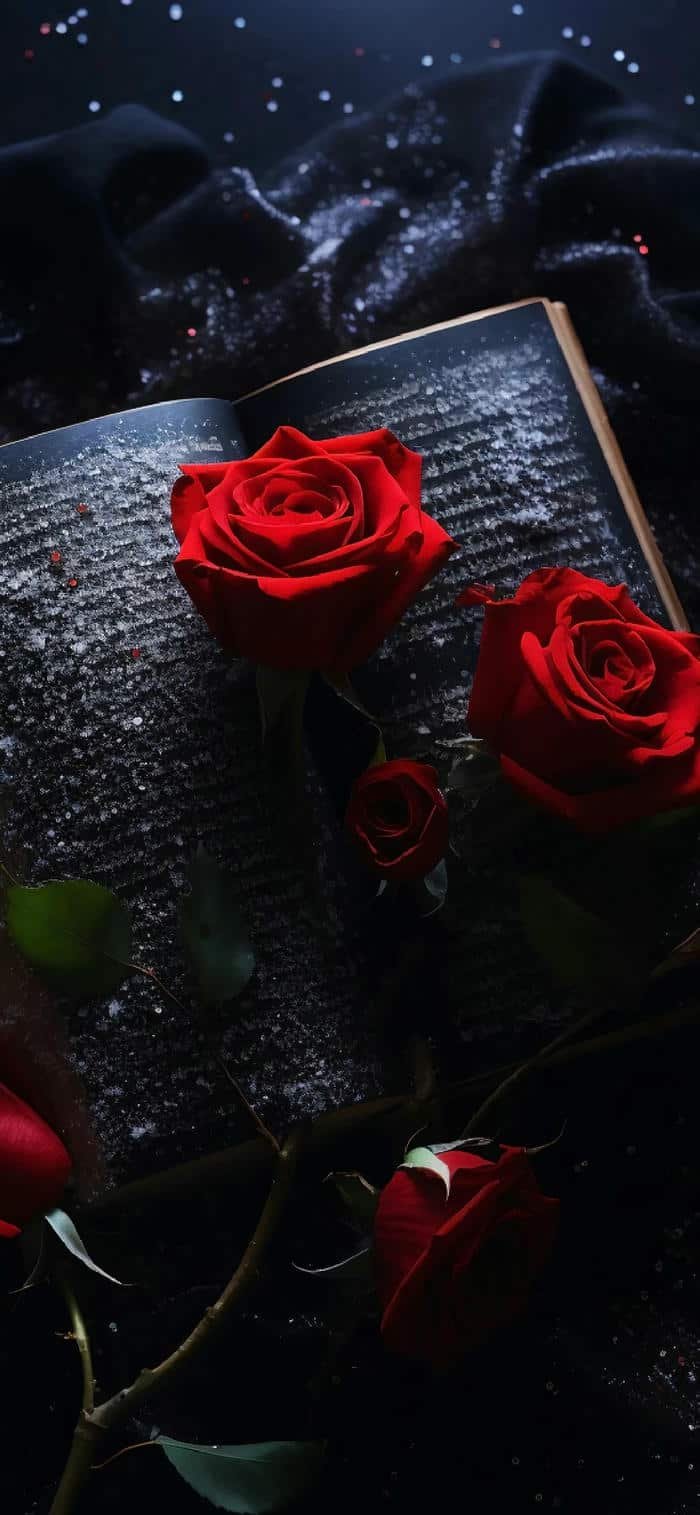 hình nền hoa hồng nền đen