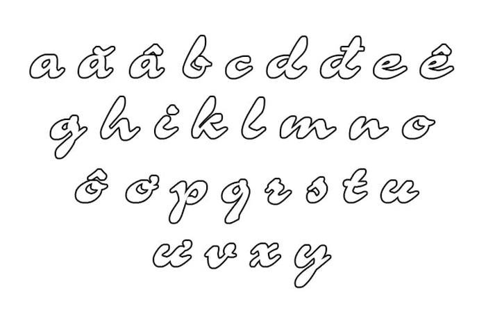 mẫu tranh chữ cái tiếng việt tô màu