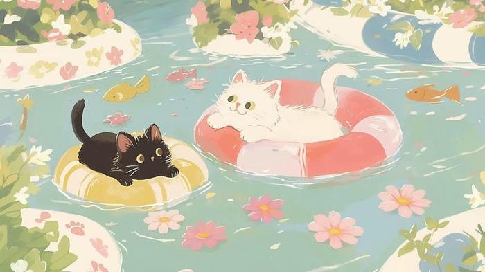 những hình nền ipad mèo cute 4K ngang