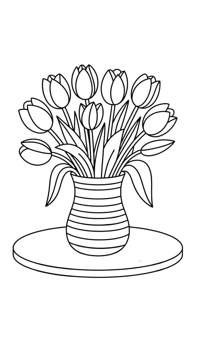 tải tranh tô màu hoa tulip