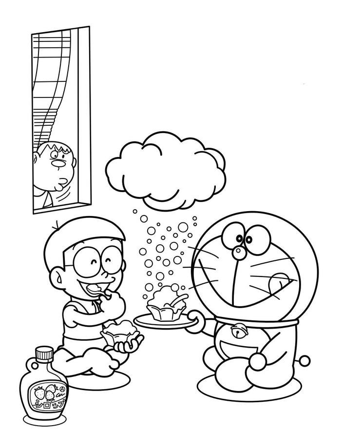 tranh vẽ doremon và nobita tô màu đẹp