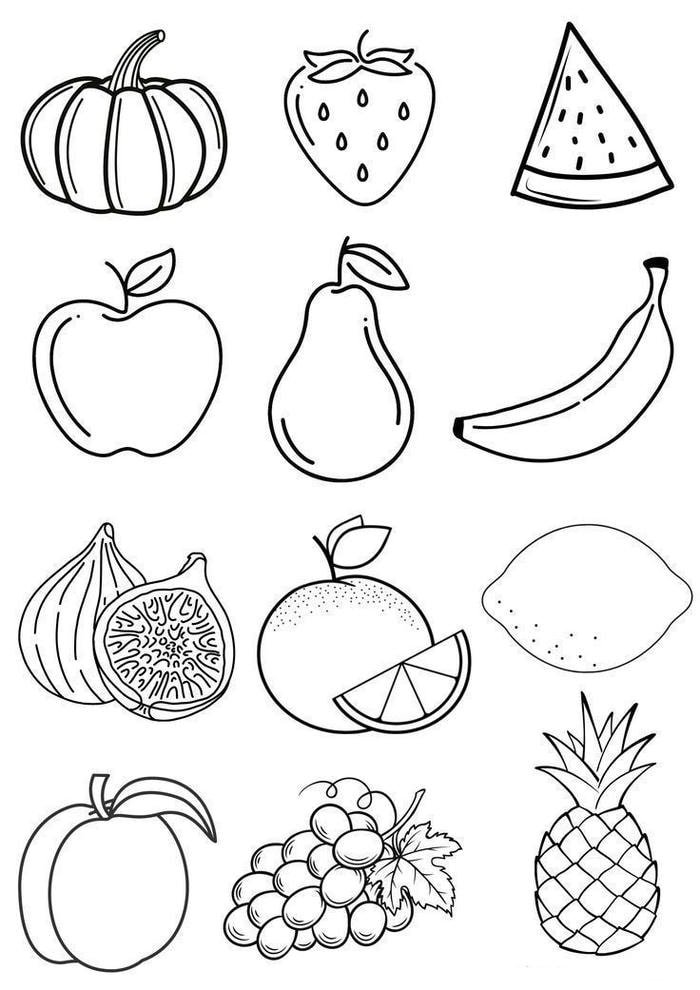 tranh hoa quả tô màu