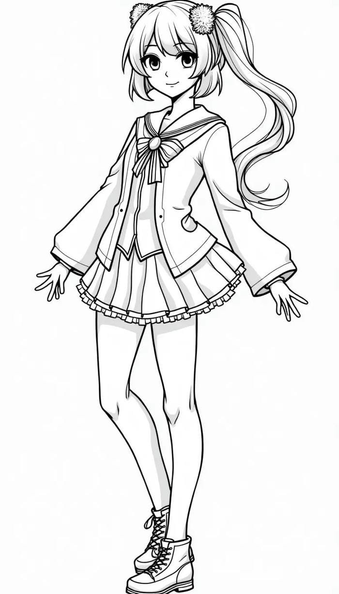 tranh vẽ tô màu anime dễ thương