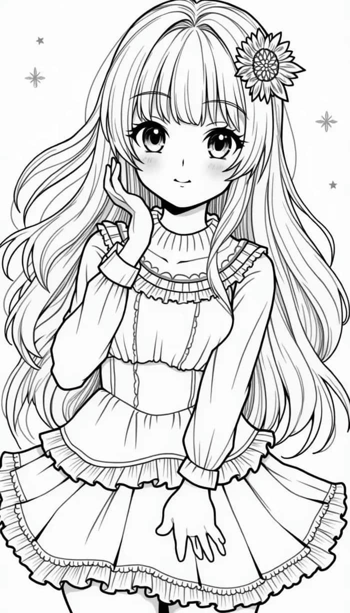 tranh anime tô màu vui nhộn