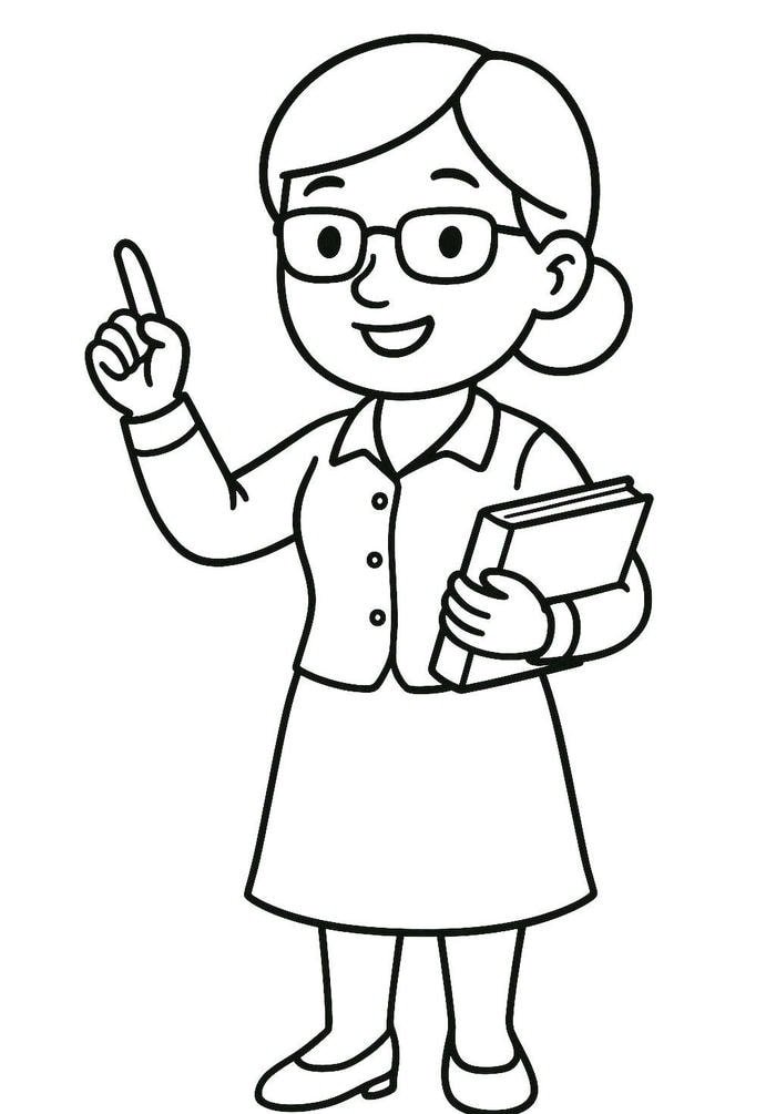 tranh tô màu chân dung cô giáo