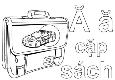 tranh rỗng chữ cái Ă tô màu