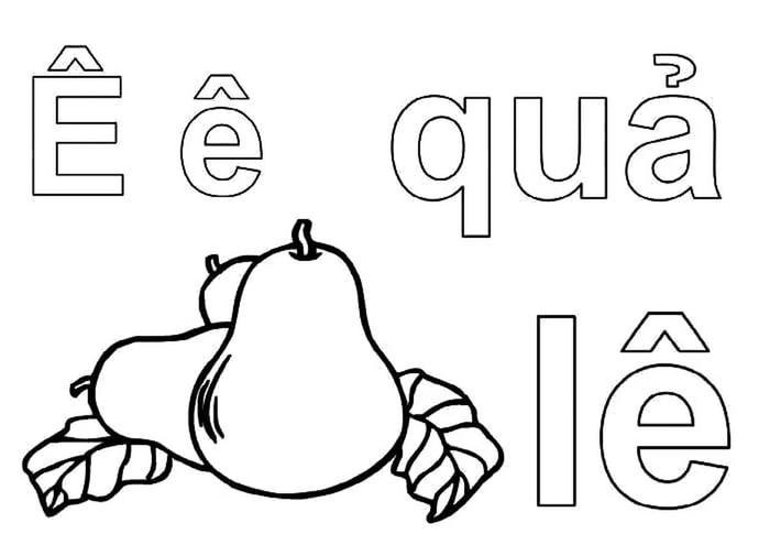 ảnh chữ cái Ê tô màu