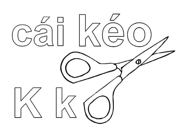 ảnh vẽ tô màu chữ cái K